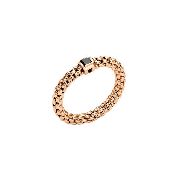 AN09BBRN_R_FOPE_FLEXIT-SOULS_Ring_Rosegold-schwarzer-Princess-Diamant_Kempkens-Juweliere