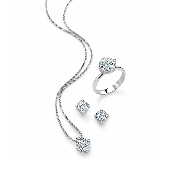 Forevermark-Schmuckset-Weiss-Gold-Brillant-Solitaer