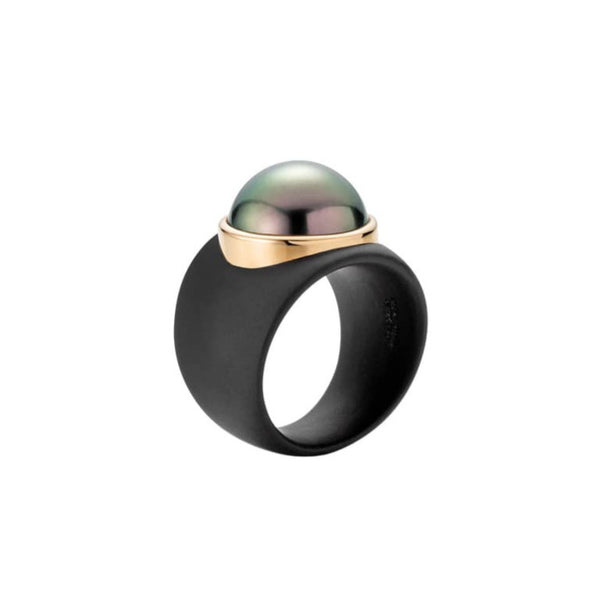 Gellner-StarsinHeaven-Ring-750-Rosegold-Stahlschwarzionisiert-Tahitiperle_5-21995-05_KempkensJuweliere