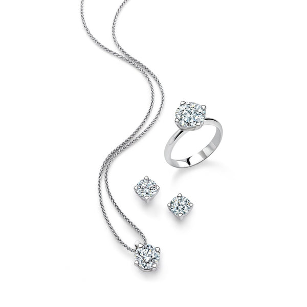 Forevermark-Schmuckset-Weiss-Gold-Brillant-Solitaer