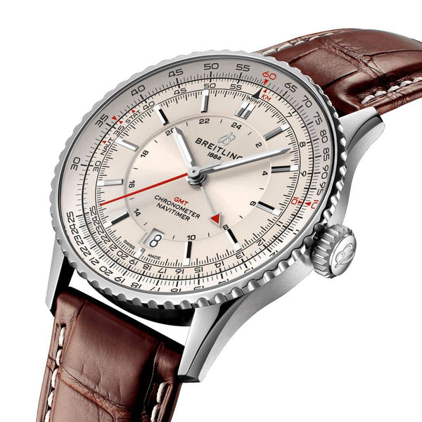 A32310211G1P1_Breitling_navitimer-automatic-gmt-41-white-brown-leather-three-quarter_Kempkens-Juweliere