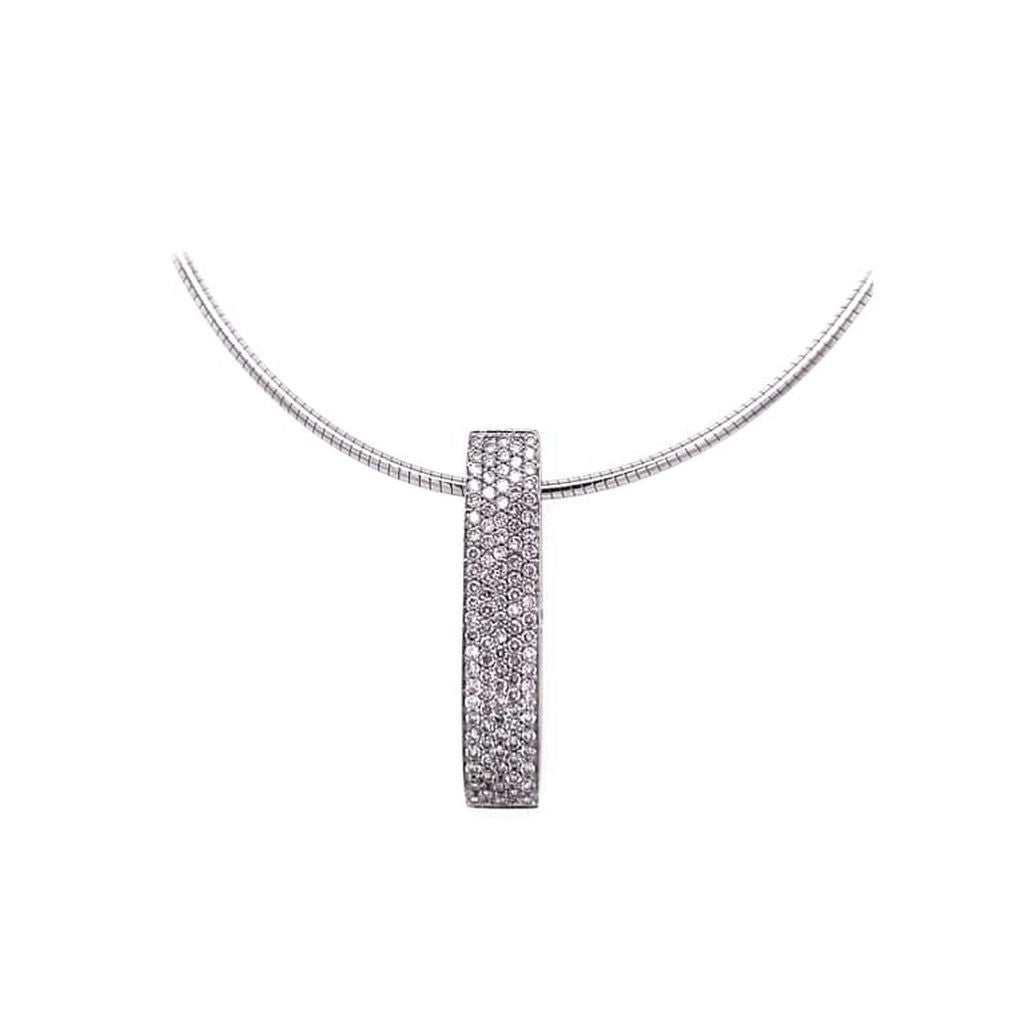 Al-Coro_Anhaenger_Il-Ponte_Pavee_Brillant_1,10ct.W/si_750_Weissgold_eckig_Navettform_Kempkens-Juweliere