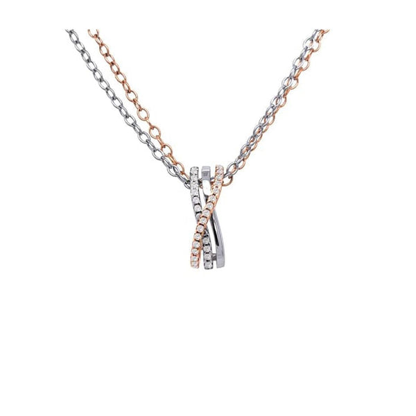 Brillantcollier Rosé-Weißgold
