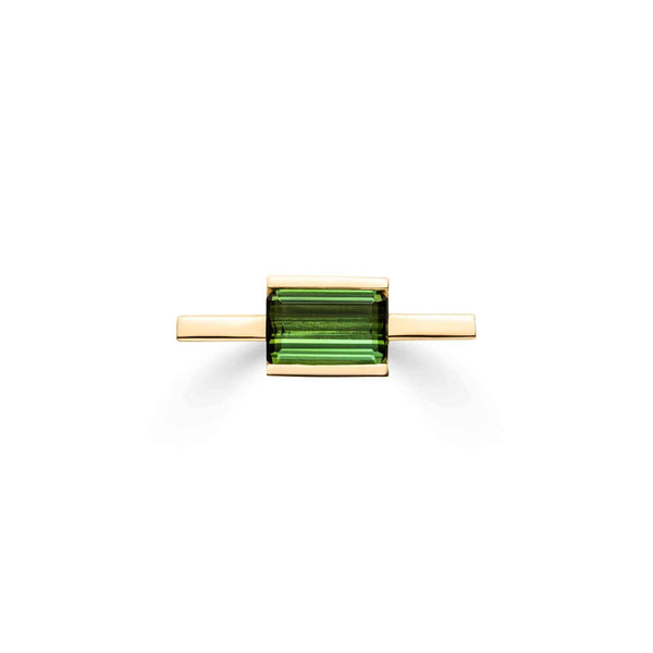 Kempkens-Atelier-Ring_RI639-G7-Tu_DerArchitekt_Gelbgold-750-gruener-Turmalin-matt-poliert_vorne_Kempkens-Juweliere