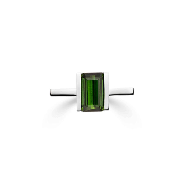 Kempkens-Atelier-Ring_RI639-P9-Tu_DerArchitekt_Platin-950-gruener-Turmalin-matt-poliert_Front_Kempkens-Juweliere