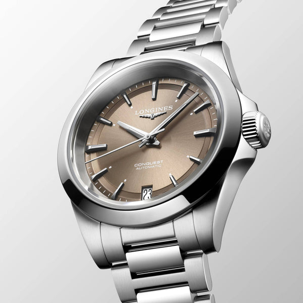 L3.430.4.62.6_Longines_CONQUEST-34mm-Automatik-braun-Edelstahl-Metallband_FACE_Kempkens-Juweliere