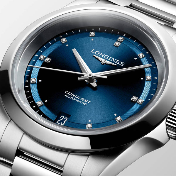 L3.430.4.97.6_Longines_CONQUEST-34mm-Automatik-blau-Edelstahl-Metallband_FACE_Kempkens-Juweliere