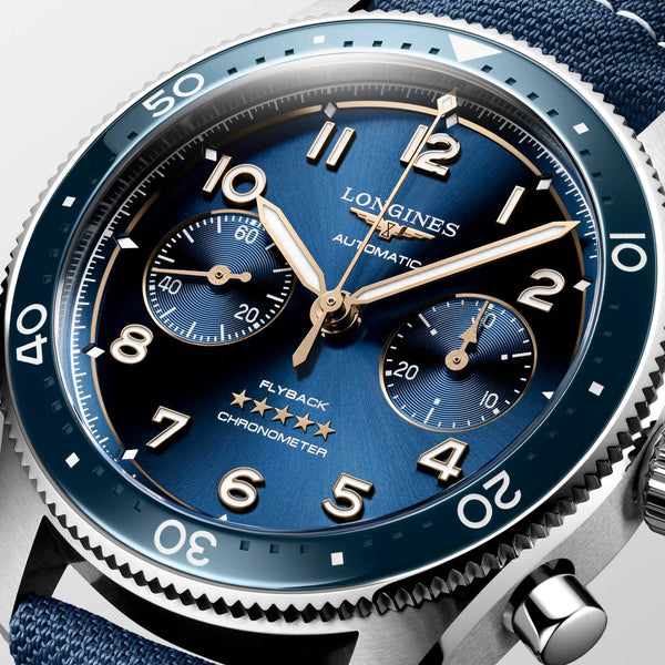 L3.821.4.93.2_LONGINES-SPIRIT-FLYBACK-42mm-Automatik-blau-Keramik-Luenette-Edelstahl-LB-blau_DRface_Kempkens-Juweliere