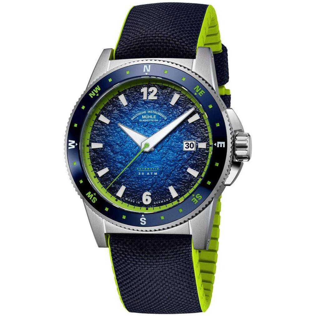 M1-52-22-CK_Muehle-Glashuette_Sportivo_Compass_42_5mm-Automatik-blau-gruen-Canvas-Kautschuk-Datum_SOL_Kempkens-Juweliere