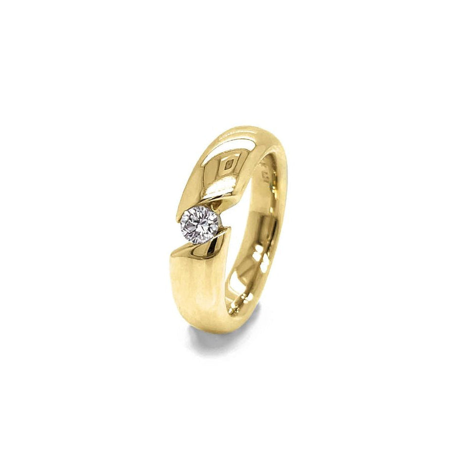 Ring-Solitär_Brillant_Spannring_0,24ct.W/vvs_Gelbgold_poliert_585_Kempkens-Juweliere 