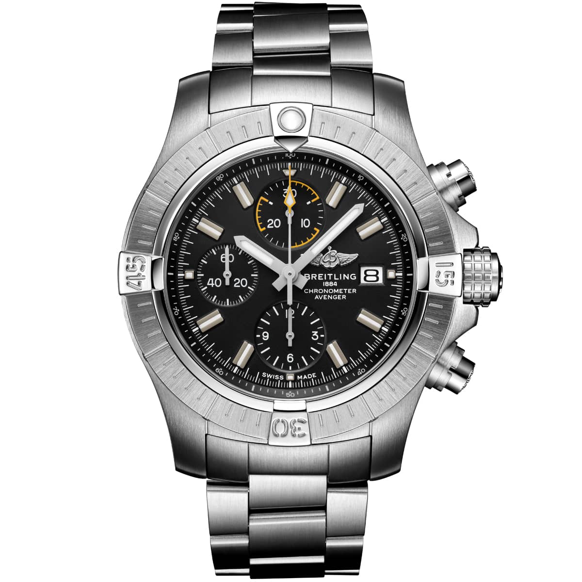 Breitling_avenger-chronograph-45-stainless-steel-with-black-dial-and-stainless-steel-bracelet_ref._A13317101B1A1_Kempkens-Juweliere