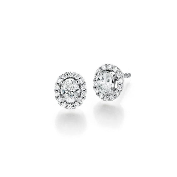 Ohrstecker - Halo Oval Diamant