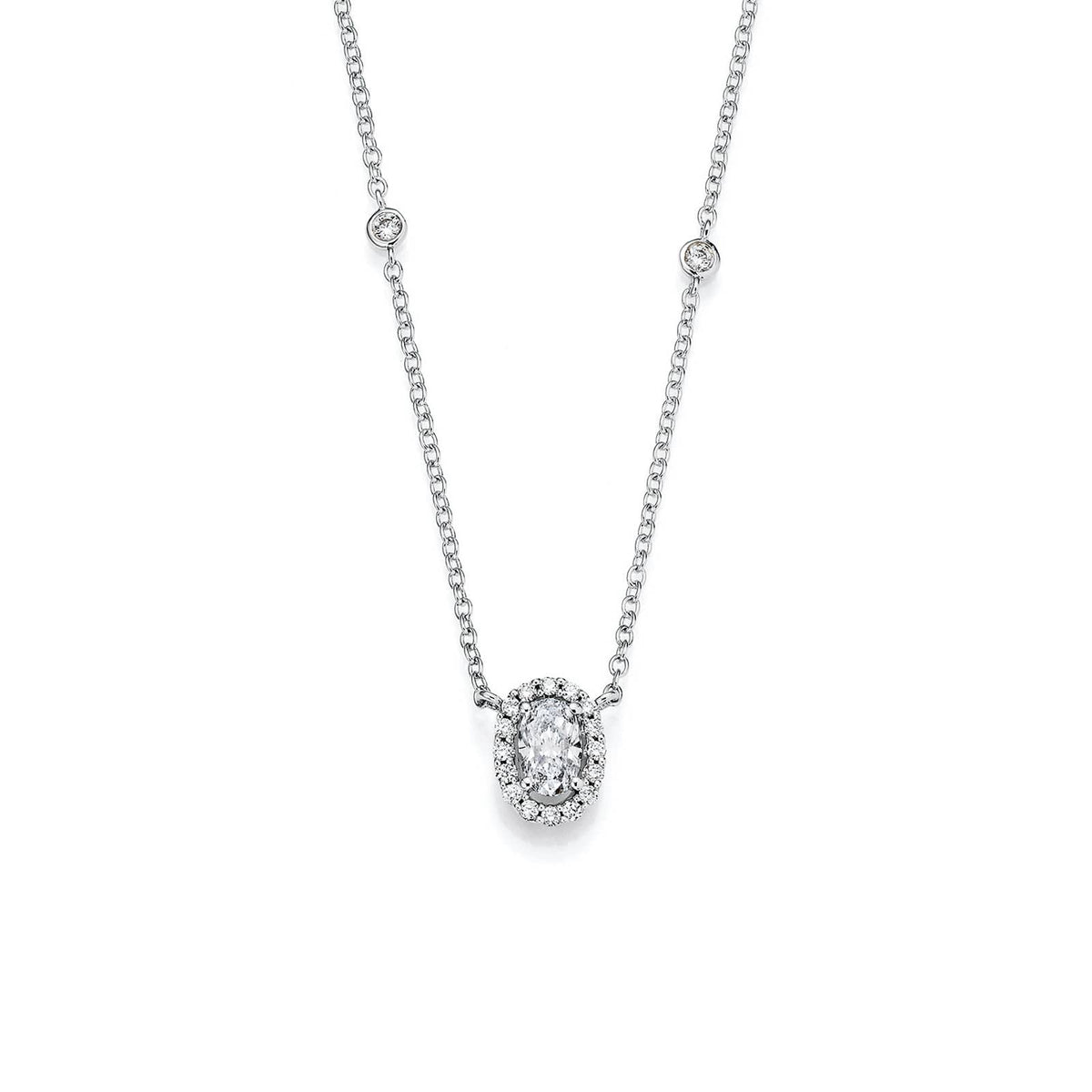 Collier - Halo Oval Diamant