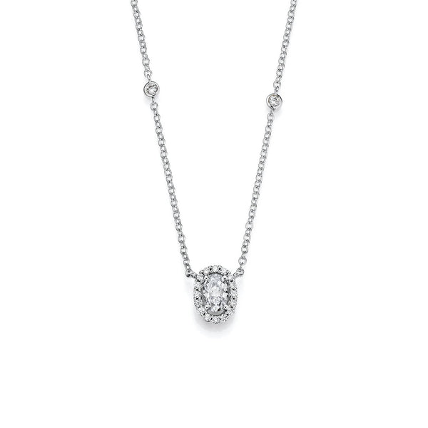 Collier - Halo Oval Diamant